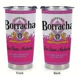 1pc a 20Oz Stainless Steel Tumbler Featuring a Cabrada Borracha Design, Built to Last, Leak-Resistant, Easy to Clean, And Perfect for Outdoor Adventures, Sports, And Everyday Hydration. A Fashionable Travel Cup And Sturdy Drinkware