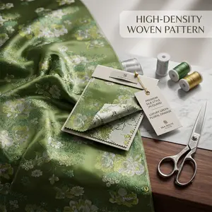 1 Piece Chinese Ancient-style Imitation Song Brocade Jacquard Satin Fabric. Suitable for DIY Hair Clips, Neo-Chinese Style Coats, Opera Costumes, Handmade Bags and Sachets. Width29.5 Inches, Length: 36/108/180 Inches