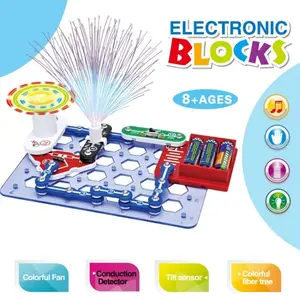 15pcs/17pcs Electronic Building Block Science Experiment Kit Toy Set, Multiple Circuit Building Options for Kids 8+, Skills Development & Stem Learning
