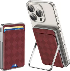 LUCKYDUO Wireless Portable Charger with Wallet/Stand 5,000 mAh,Ultra Slim Magnetic Battery Pack with Phone Holder,Compact Magnetic Power Bank Compatible with iPhone 17/16/15/14/13
