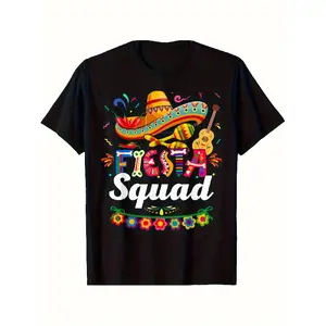 Cinco De Mayo T-Shirt for Fiesta Squad - Ideal for Mexican Festivities, Available in Men'S Style, Summer Short Sleeves, Printed Crew Neck, Regular Fit, Vintage All-Season Design Casual Crewneck