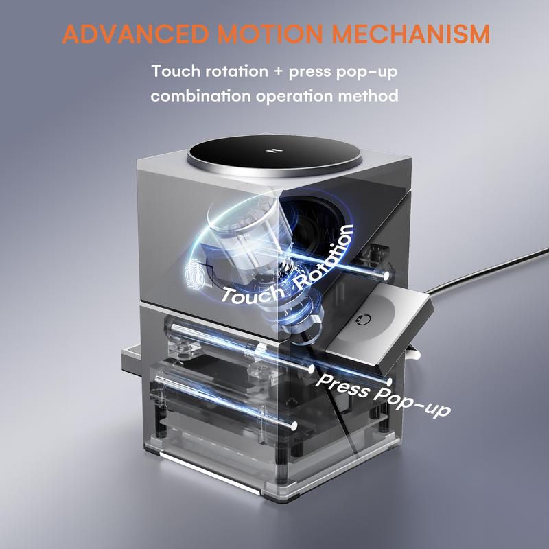 YWZ 3 in 1 Wireless Charger Fast Charging Qi2 Certified for iPhone iWatch AirPods Magnetic Automatic Rotation Touch Pop-Up Charging Station Easy Carry YWZ 3 in 1 Wireless Charger Fast Charging Qi2 Certified for iPhone iWatch AirPods Magnetic Automatic Rotation Touch Pop-Up Charging Station Easy Carry