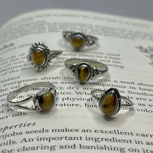 Shiny Tigers Eye Genuine Sterling Silver Rings for prosperity, protection, and taking action