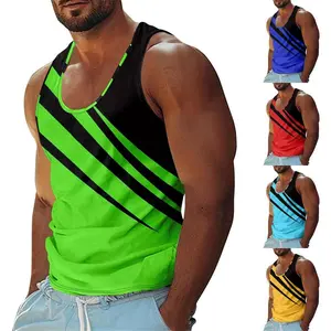 Summer Casual Stripe Tank Top Men's Clothing Simple Casual Fashion Sleeveless Shirt 2026 New Basketball Sport Daily Men Vest