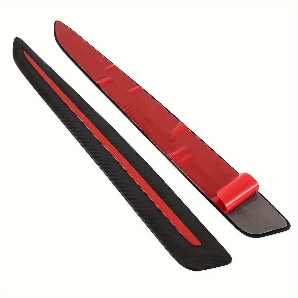2024 Universal Fit PVC Car Bumper Protection Strips - Black with Red Trim, Durable Corner Guards for Front & Rear Bumpers, Scratch Resistant, Easy Installation