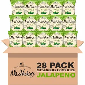 Miss Vickie's Kettle Cooked Potato Chips, Jalapeno, 1.375 Ounce (Pack of 28)