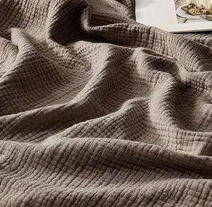 WDCOZY AirMuslin Blanket Cotton Throw Blanket, King/Queen/Twin/Throw 4 Size 4-Layer Lightweight Breathable Blanket, Soft Gauze Blanket, Stylish Blanket, Large Bed Gauze Blanket with Tassels & Ruffle,Machine washable ,summervibes