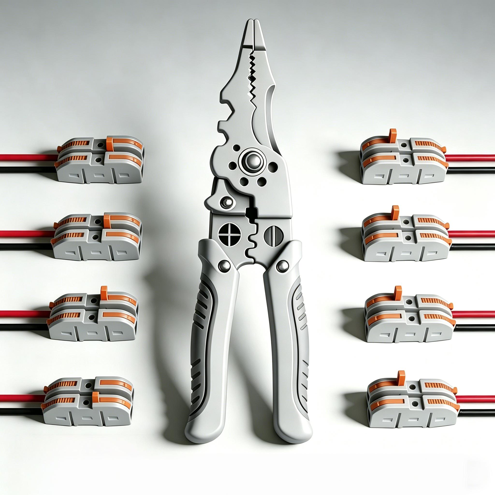 Multifunctional Wire Stripper Crimper and Cutter Pliers for Electricians, Heavy Duty Wire Stripping Tool with Screw Size Guide for Cable Cutting Multifunctional Wire Stripper Crimper and Cutter Pliers for Electricians, Heavy Duty Wire Stripping Tool with Screw Size Guide for Cable Cutting