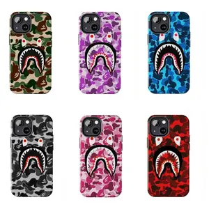 Bape Shark Camo Collage phone Cases For iPhone 12,13,14,15,16,17Promax Pro Plus,durable phone case,It's a great gift for a good friend,for holidays