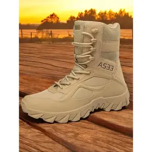 Men's Outdoor Hiking Boots, Tactical Hiking Boot, Casual Sporty Breathable Mesh Lined Hiking Shoes, Wear-resistant Comfortable Outdoor Boots for All Seasons