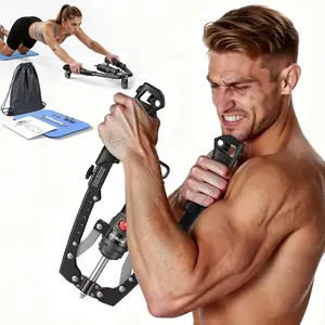 FLYBIRD 3-in-1 Hydraulic Chest Twister & Arm Trainer: Adjustable 22-440lbs Core Trainer with Ab Roller Wheel - Home Gym Strength Training Equipment, Full Body Workout Accessory (Pad & Bag Incl.) for Men Women#Summervibes summervibes