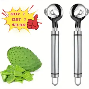 $3.98-2PCS Stainless Steel Cactus Peeler Spoon 1Pcs Spoon Shaped Nopales Peeler for Home  Manual  Utensils Cutting Kitchenware  gadgets Smooth multi-purpose kitchen tool epeel er