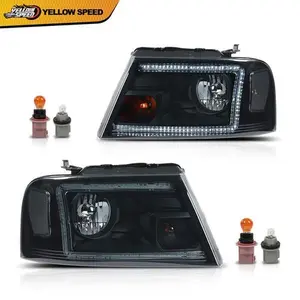 Fit For 2004-2008 Ford F150 Lincoln Mark LT LED DRL Headlights Black/Smoked