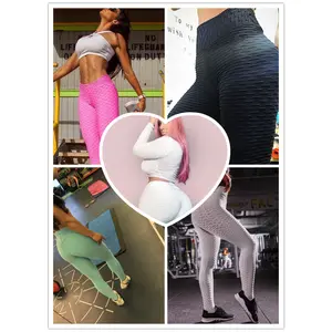 Booty Lifting Anti Cellulite Scrunch Leggings Without Pocket Fabric Spandex Womenswear Asian Bottom Check Colorful Hip Jacquard Pants Polyester Rose Comfort Basic Festival Minimalist Party