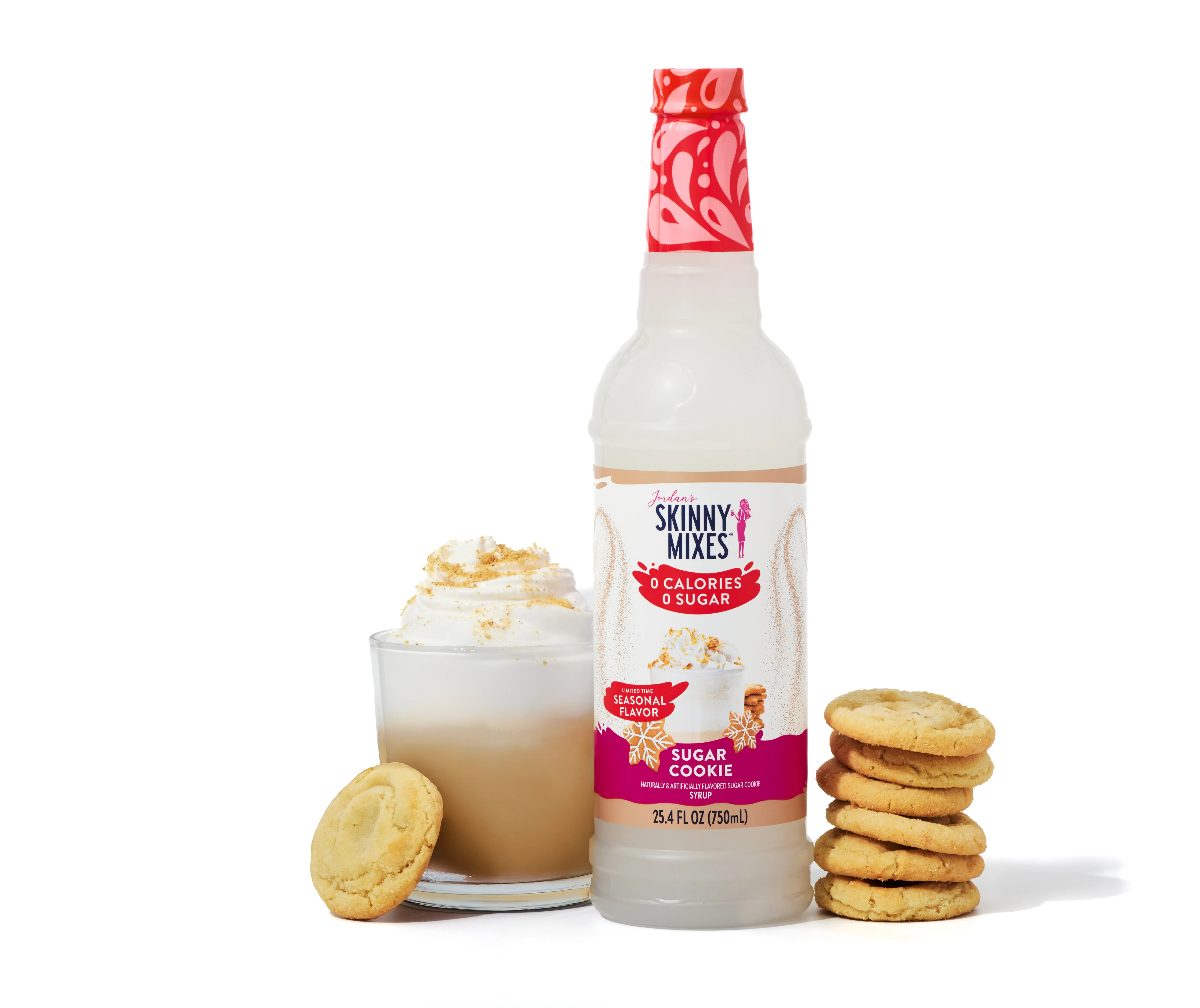 Jordan's Skinny Mixes Sugar Free Sugar Cookie Coffee Syrup, 25.4 fl oz. Great for Lattes, Cold Brew, Protein Coffees & More!