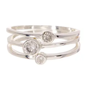 Cubic Zirconia Stack Ring Set, Rings For Women