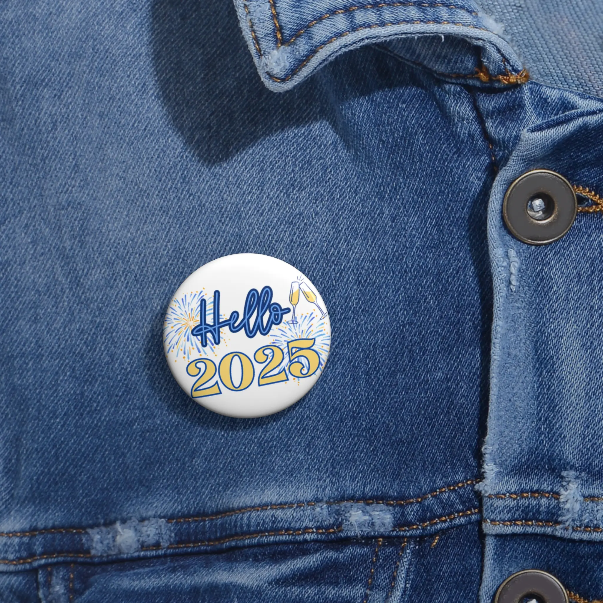 Pin Buttons Hello 2025 - Custom Pin Buttons, Personalized Pin Buttons, Button Pins, Pinback Buttons, Badge Pins