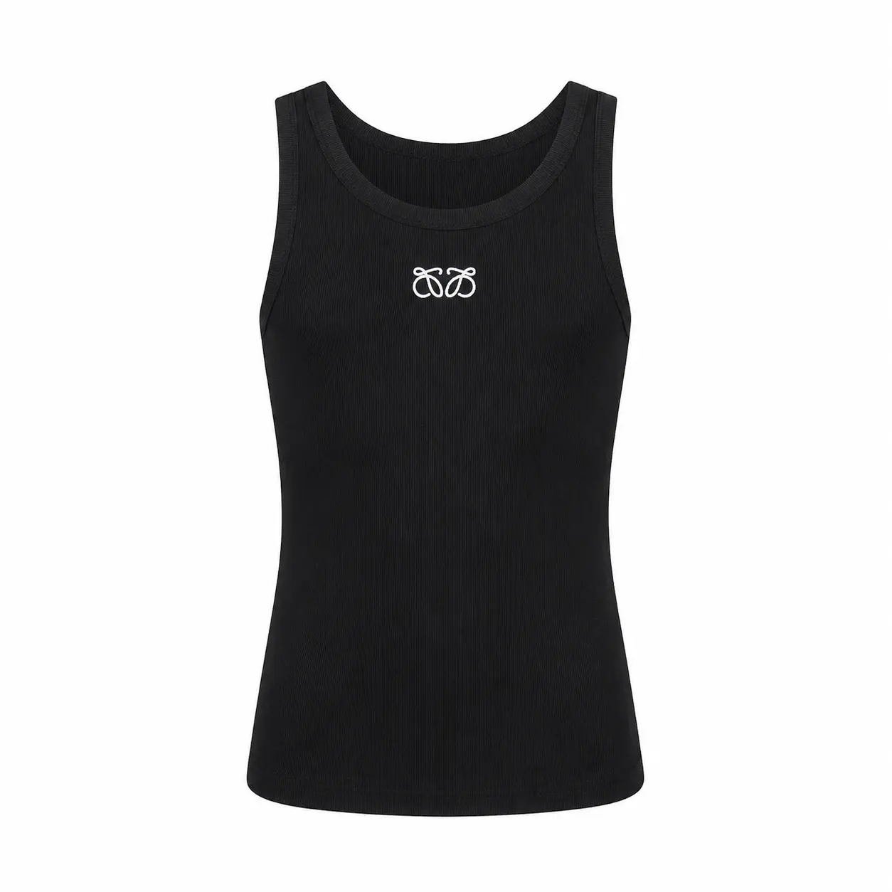Embroidered Ribbed Tank Top