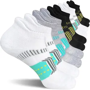 5 Pairs Women Athletic Ankle Socks, Cushioned Anti-Blister Running Socks, Breathable Moisture Wicking Soft Elastic Comfortable Sports Socks for Workout Gym Walking Outdoor Daily Wear
