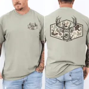 Deer Hunting, Camo, Camouflage, Dad, Father's Day, Husband, Guy Gift, Old School, Comfort Colors T-Shirt, Comfort Colors Tshirt, Men's Tee