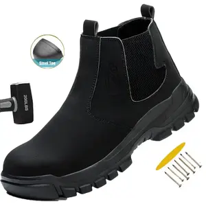 Safety Shoes Men Work Sneakers Indestructible Shoes Anti-smash Puncture-Proof Protective Shoes Steel Toe Construction Work Boots High quality texture Anti-slip Roofing Shoes Construction Work & Daily WearRAIMENTRY