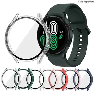 Durable Wearable Accessories 2-Piece Samsung Galaxy Watch7 Shell with Tempered Glass Protective Cover Unisex Fit for 40mm/44mm Models All-Round Protection