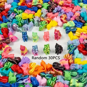 30pcs Mini 3D Printed Animals, Tiny Plastic Figurines, Miniature Cat Figurines, Bulk Set for Micro Fairy Garden, Aquarium Decor, Gifts for Cat Lovers, Ornaments