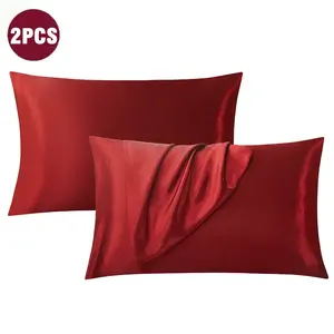 2-Piece Satin Pillowcases for Hair & Skin, Realistic Silk-Like Fabric, Envelope Closure, Soft and Smooth, No Includes Pillows