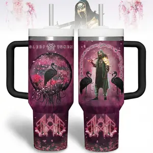 Even In Arcadia Sleep Token Music Tumbler, Sleep Token Crane Cup, 40 oz 20 oz Tumbler With Handle, Gift For Fans, For Men & Women