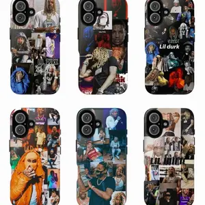 6 Styles Lil Durk Phone Case for iPhone & Samsung Galaxy, Rap Collage Aesthetic Cover, Drill Hip Hop Street Art Design, Trendy Protective Case M