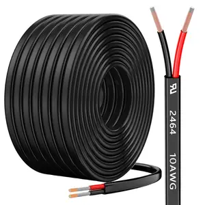 1 Roll 2464 10/12/14 Gauge PVC 2 Conductor Copper Clad Aluminum Extension Cord 12V/24V DC. for DIY Projects，Home decoration/wiring，LED Strips，Automotive speakers，electronic equipment，Home Appliances，Audio equipment