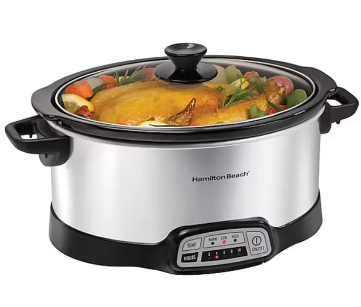 Hamilton Beach 7 Quart Digital Slow Cooker Programmable Electric Crock Pot with Auto Keep Warm Removable Ceramic Pot Dishwasher Safe Glass Lid Large Capacity Kitchen Appliance for Family Meals Pot Roast Soups Stews and Chili