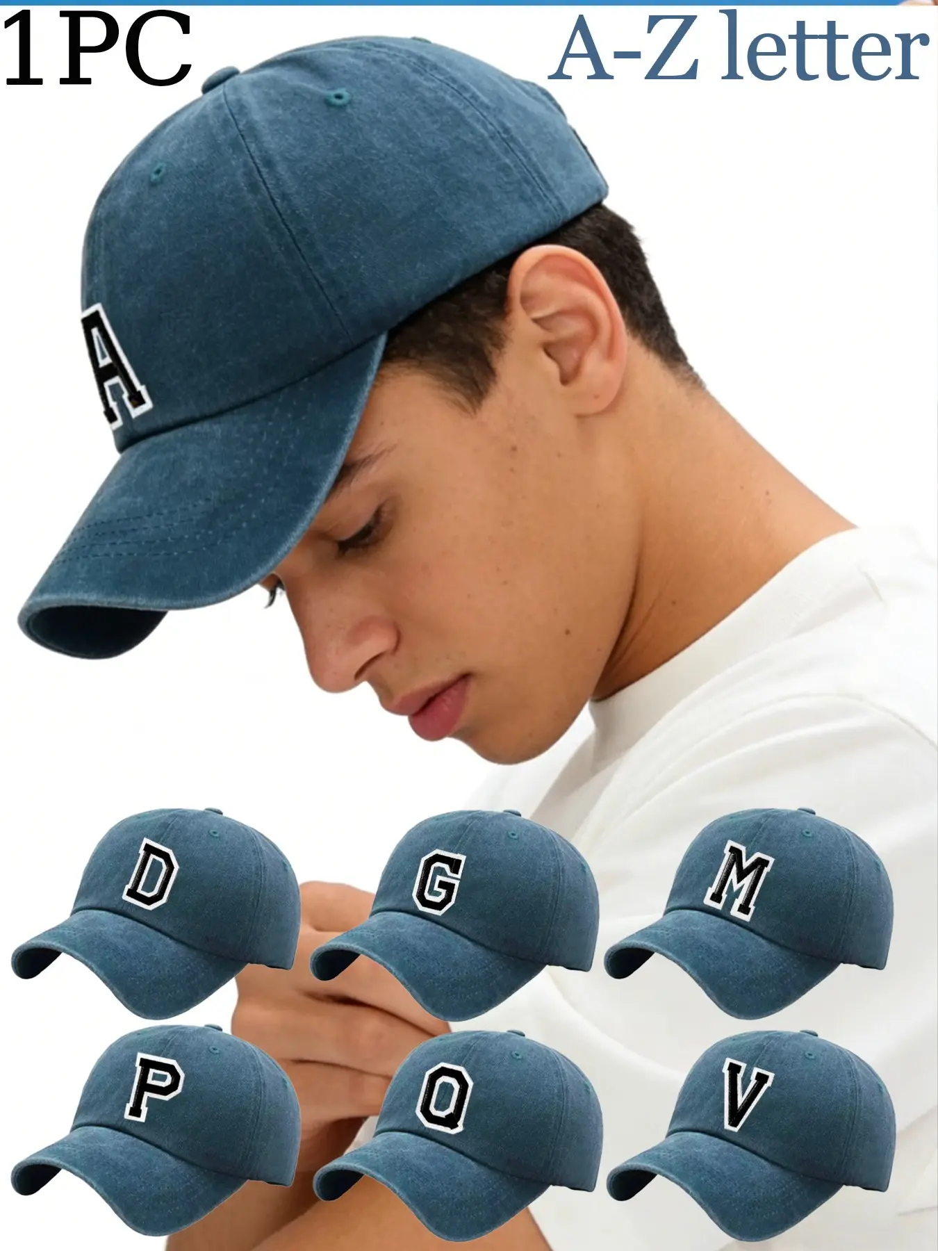 1PC Men's Vintage Washed Unstructured Baseball Cap, Adjustable Cotton Dad Hat, Hat Snapback, UV Sunscreen, All Seasons Outdoor Sports
