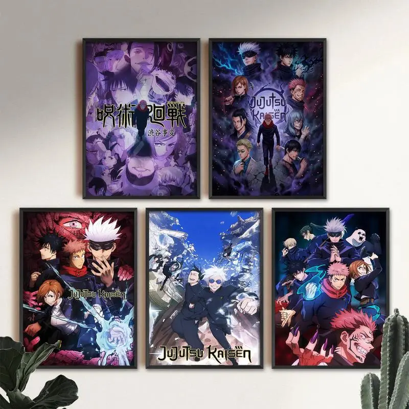 Jujutsu Kaisen Anime Group Shot Canvas Poster - Otaku Style High-Quality Vivid Print, Home Decor Decoration Painting, Ideal for Die-Hard Anime Fans, Great Gift for Bedroom or Living Room Wall Art