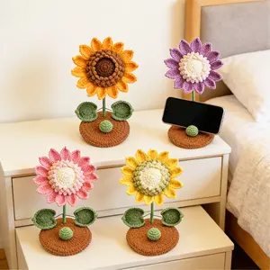 Crochet Sunflower Phone Stand, Beginner-Friendly Knitting & Crochet Guide, Perfect for Craft Enthusiasts, Best Gift
