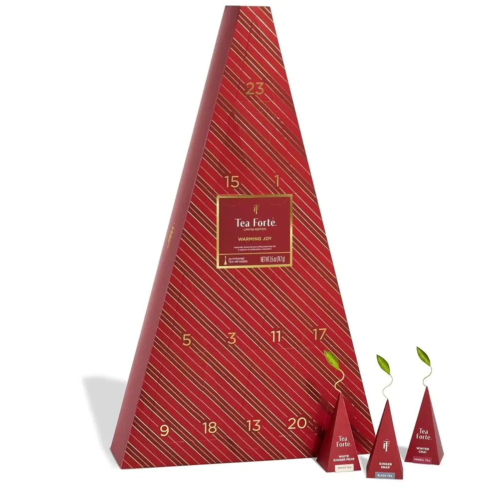 Tea Forte Warming Joy Advent Calendar Gift Set with 24 Assorted Tea Varieties
