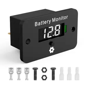 BM280 LCD Digital Battery Meter with Voltage & Capacity Display, Supports 12V 24V 36V 48V 60V 72V Lead-Acid & Lithium Battery, Monitor Gauge for Golf Cart EZGO Club Car and Most Vehicles
