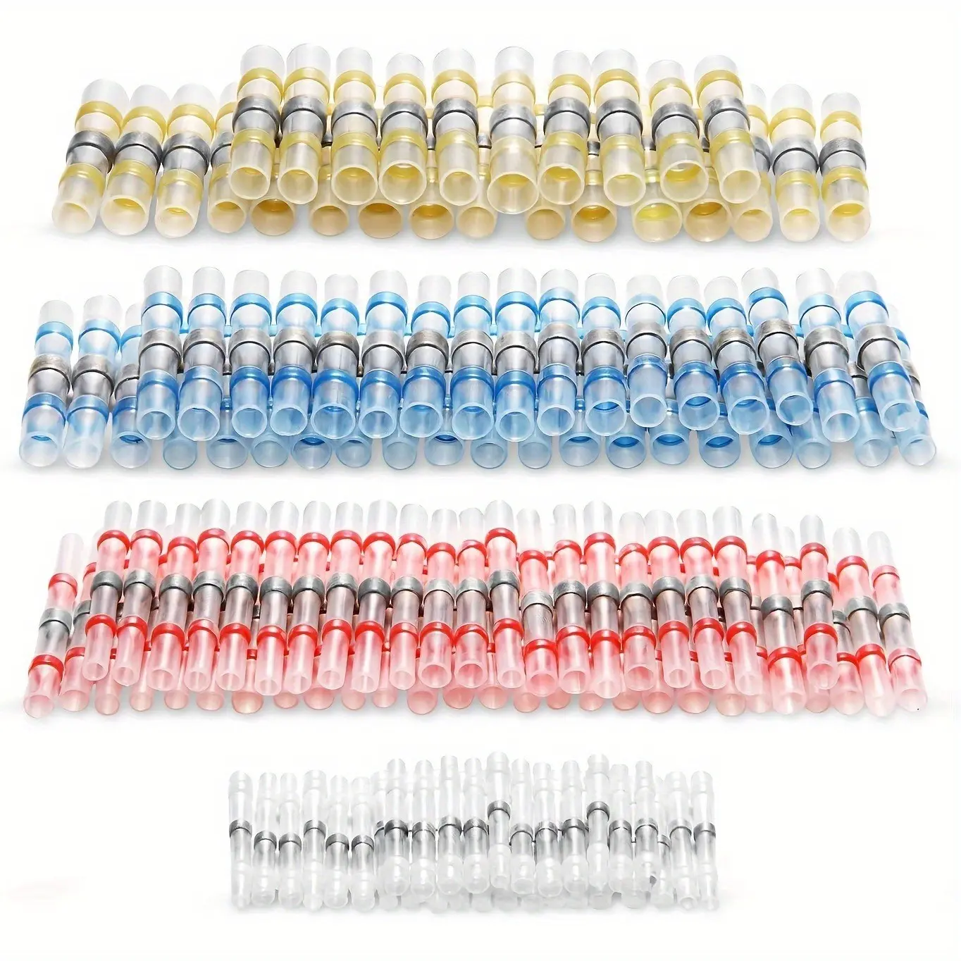 100pcs Welding Seal Wire Connector Kit, Heat Shrink Durable Reliable Connectors Insulation Coupling Sleeve, Durable Solder Ring, Waterproof Connector Set Electrical Terminals