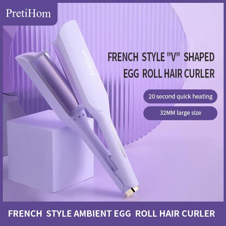 V-Shaped Clip - 30-second fast heat-up, ergonomic lightweight curling iron Multifunctional Styler hair straightener