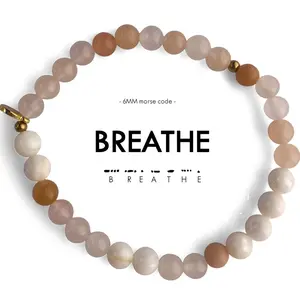 6mm Morse Code Bracelet | BREATHE