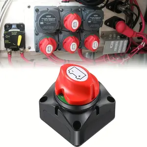 Battery Disconnect Switch for 12V 24v and 48v, Main Isolator Switch for Marine Automotive Truck and RV Applications, 4 Terminal on off Design