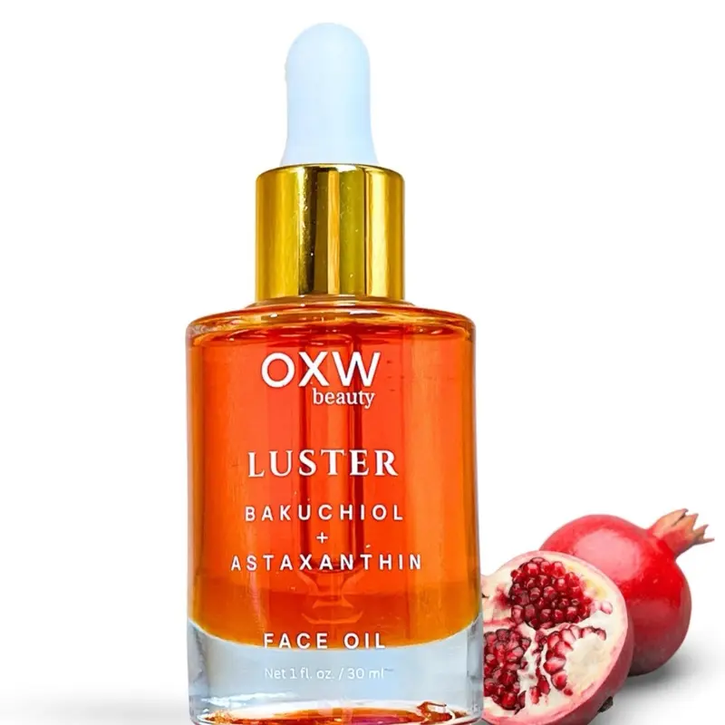 Luster Bakuchiol and Astaxanthin Face Oil, Retinol Alternative Skin Repair, for Fine Lines, Wrinkles & Puffiness, Non-Greasy Lightweight Facial Oil
