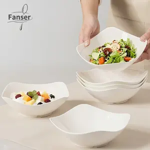 A Set of 6 Large Square Plastic Bowls, Perfect for Parties, These Bowls Are Ideal for Salads, Fruits, And Candy Buffets. They Can Be Used for Soups, Pasta, And Snacks, Salad Serving Bowls