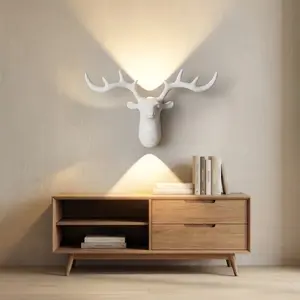 Antler wall lamp, with unique design, featuring white light / warm color light, two lighting modes - always on / sensor activated, no wiring or drilling required, decorative and ambient lighting fixture