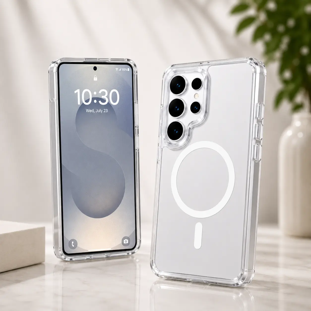 Oziza Clear Magnetic Phone Case for Samsung Galaxy S24, S25, S25 Ultra, S26 & S26 Ultra