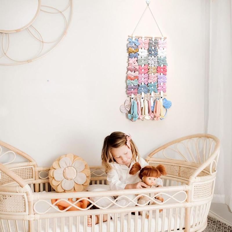 Hair Bow Holder Organizer for Girls,Hair Clips Headband Organizer Storage Wall Hanging  Decor for Girls Room