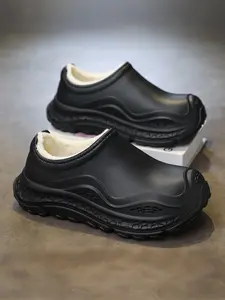 Men's Plush Warm Slippers, Casual Comfort Home Shoes, Plush Lined Anti-Slip Thick Sole, Waterproof Outdoor Use, Multiple Colors Available, Footwear