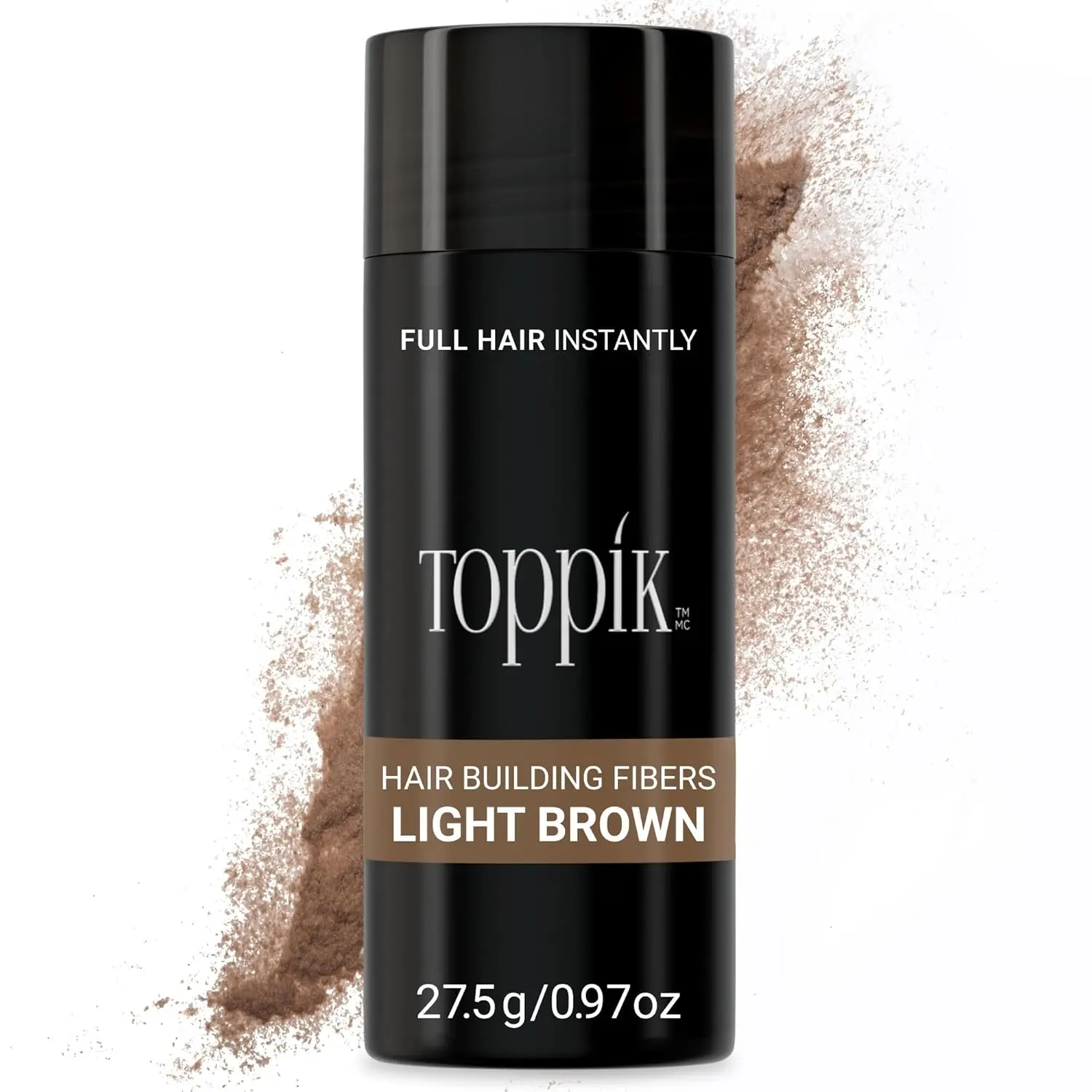 Toppik Hair Building Fibers, LIGHT BROWN, Big Size (27.5g), Fill In Fine or Thinning Hair Instantly Thicker, Fuller Looking Hair