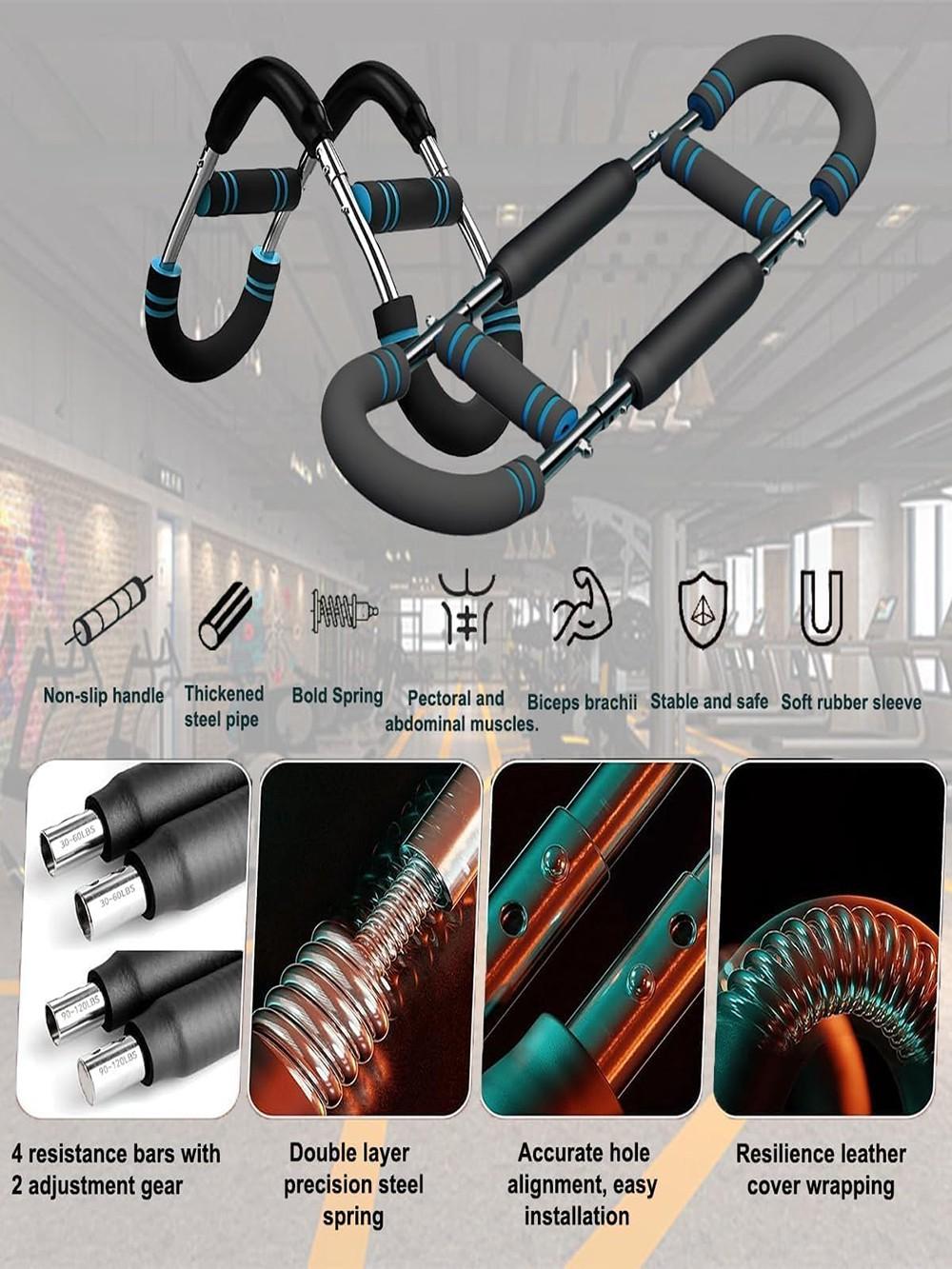 Portable Chest Clip Trainer with Elastic Spring, Detachable 2-Spring Twister Arm Trainer Black Edition, 2026 New Pro Twister Arm Muscle Trainer, Upper Body Muscle Builder