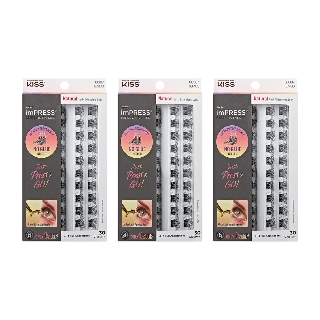 imPRESS Press-On Falsies 3-Pack Natural Clusters Bundle imPRESS Press-On Falsies 3-Pack Natural Clusters Bundle